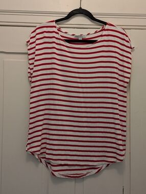 Green Envelope Red & White Striped T Shirt- L